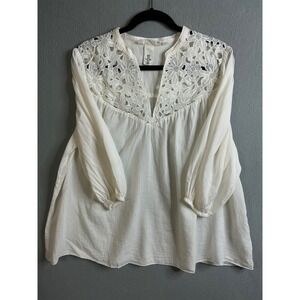 L.O.G.G. H&M Top Women's 14 Tunic Top Floral Lace Bohemian‎ Blouse